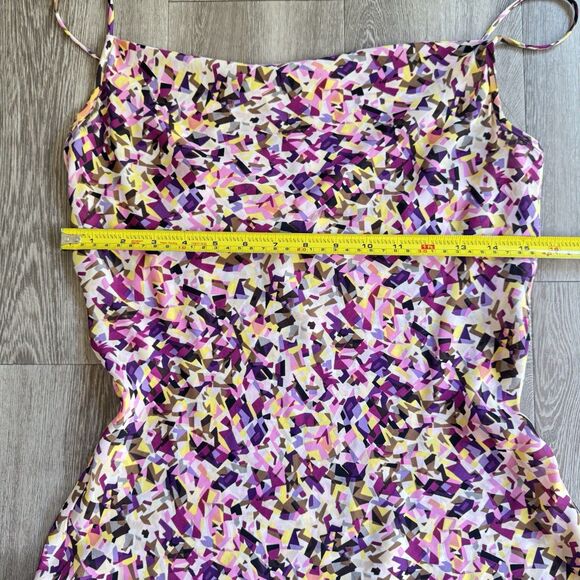 Diane Von Furstenberg Slip Dress Sz 6 100% Silk Colorful AbstractPrinted Bodycon - Picture 13 of 15
